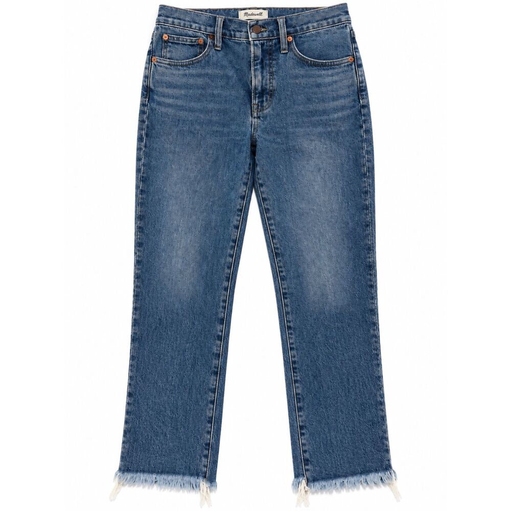 Madewell The Perfect Vintage Jeans 27P High Rise Straight Leg Raw Hem
